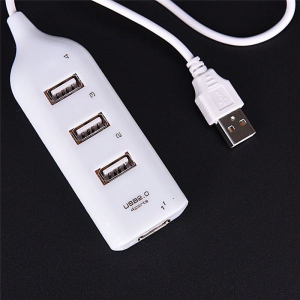 Hot USB 2.0 High Speed 4 Port Splitter Hub Adapter Til PC Compu White 10cm*3.5cm*2cm