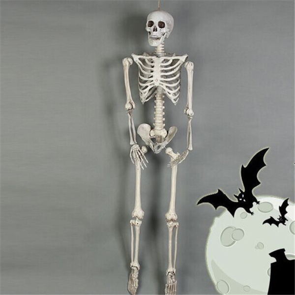 Posable skelet Halloween Decor Man Bone Uhyggelig festdekorat White onesize