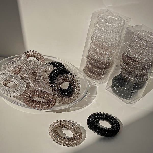 9st/set Hårband Elastiskt Plasthårband Gummi Telefon C E