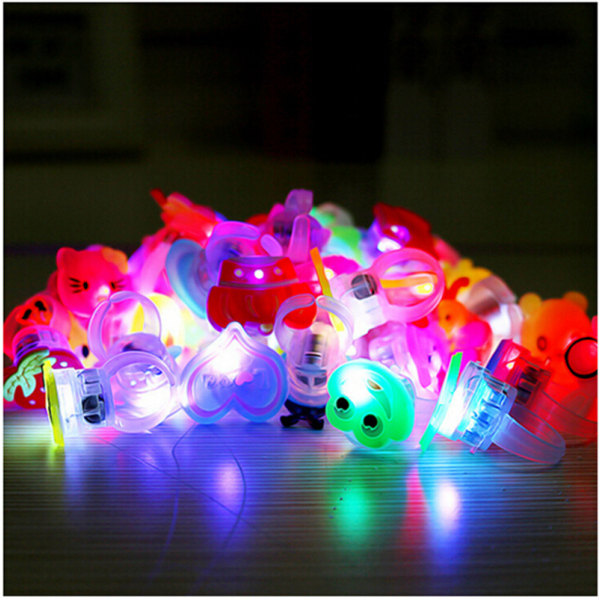 10 st/lot e Kids Child LED Light Up Blinkande fingerringar lyser Multicolor 10Pcs