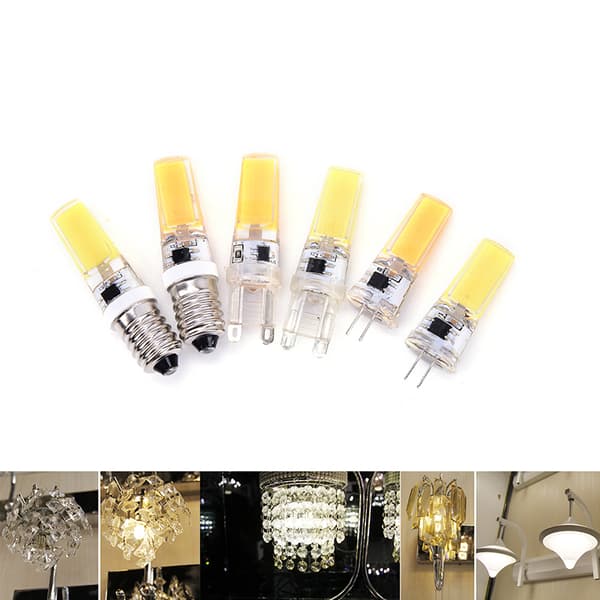Mini Dimbar G4 G9 E14 COB SMD LED Silikon Krystall Lys Lampe WARM WHITE G9