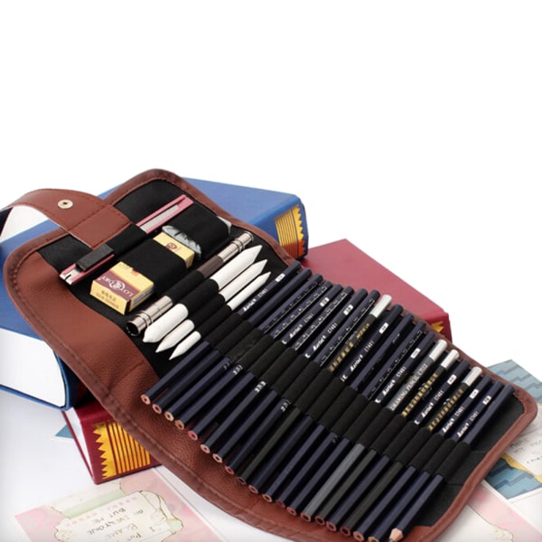 24 kpl Set Sketch Pencils case Charcoal Extender Pencil varjostin te