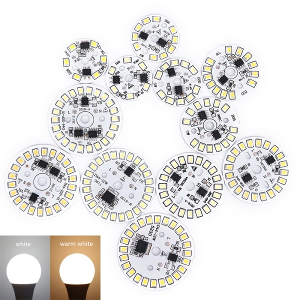 LED Pære Patch Lamp SMD Plate Sirkulær Modul Lyskilde Plat 4000K 7w white