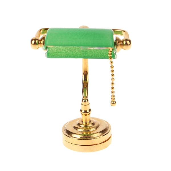 1:12 Dockhus Miniatyr skrivbordslampa LED-lampa Grönt brevbärarljus Green one size