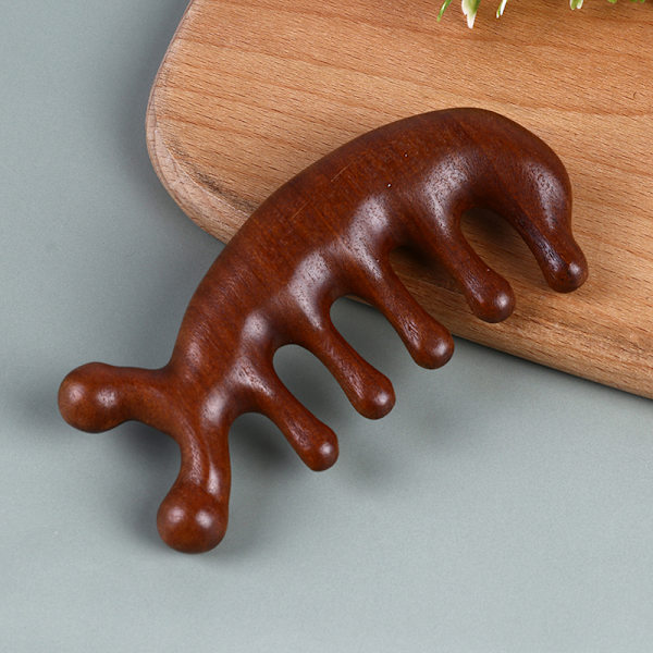 Sandeltræ Massage Kam Hoved Meridian Hovedbund Skulder Hals Anti- Brown ONE SIZE