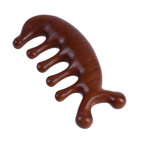 Sandeltræ Massage Kam Hoved Meridian Hovedbund Skulder Hals Anti- Brown ONE SIZE