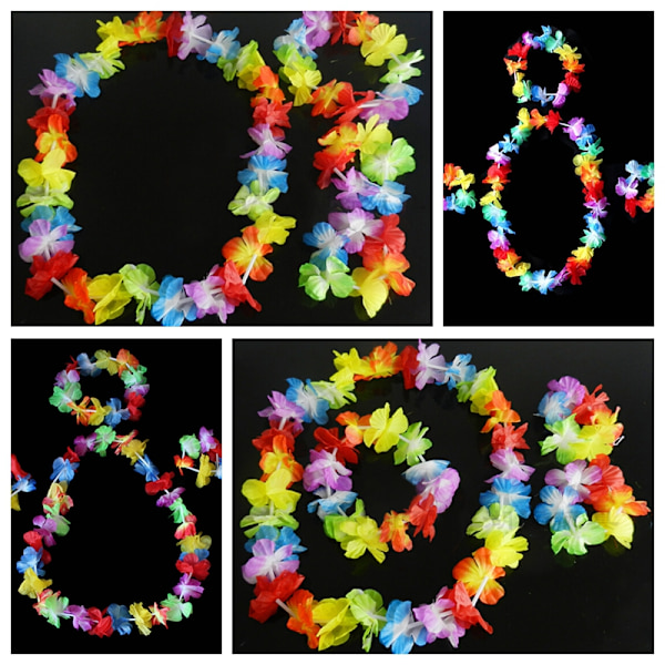4 kpl / set Hawaiian Tropical Hula Luau Grass Dance Head Neck Wri Multicolor one size