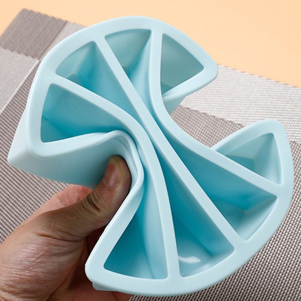 1 stk 4 gitter lang stribe silikone isterninger Firkantet bakkeform DIY C Blue onesize