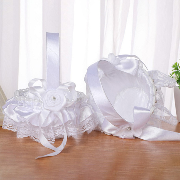 Elegant bröllopsmaterial Blomkorg Simulering Kronblad Party White 5672
