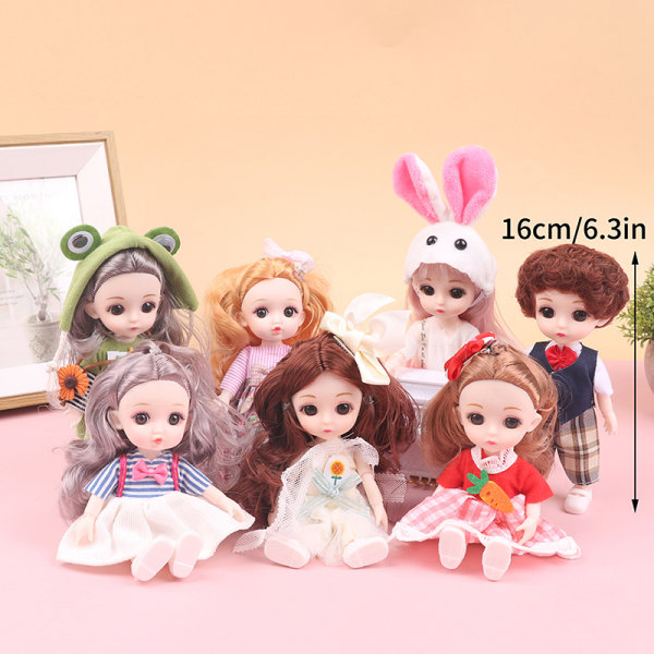 17 cm dukke med tøj Sko DIY Movable s Princess Figur Gave Multicolor A5