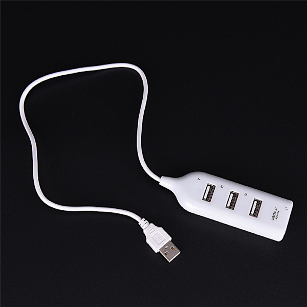 Hot USB 2.0 High Speed 4 Port Splitter Hub Adapter Til PC Compu White 10cm*3.5cm*2cm