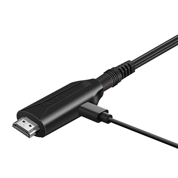 Ny stil HDMI till SCART-kabel 1 meter lång direktanslutning co black One size