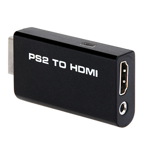 HDV-G300 PS2 til HDMI 480i/480p/576i o Video Converter Adapter F Black one size