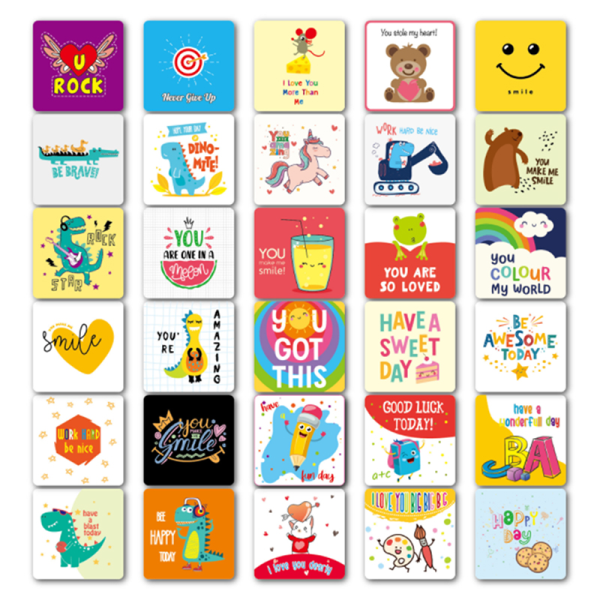 60 kpl Lounaslaatikon muistiinpanoja lapsille ja Lounaslaatikon muistilappuja Multicolor 60pcs