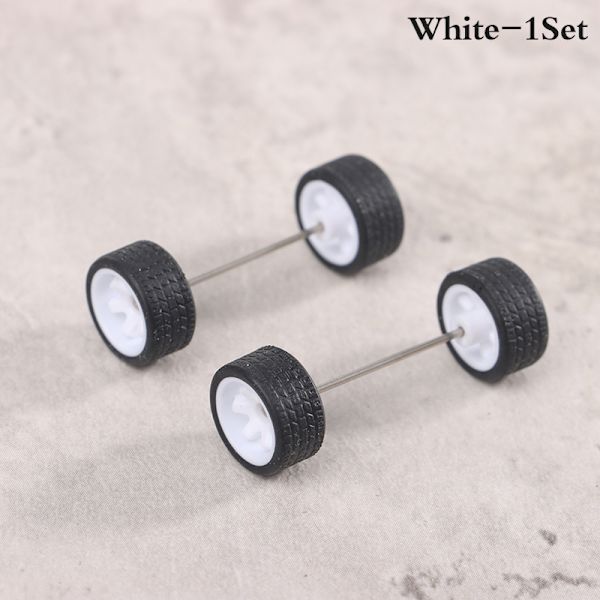 1Set 1:64 auton pyörä kuumapyörän kumirenkaaseen pyörän akselilla Mo White onesize