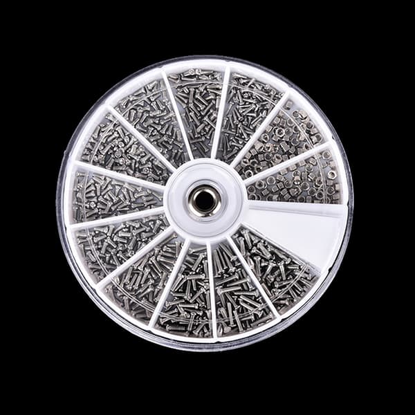 600 stk Assorted Fasteners Skruer til Ur Briller Urmake Silver 600Pcs
