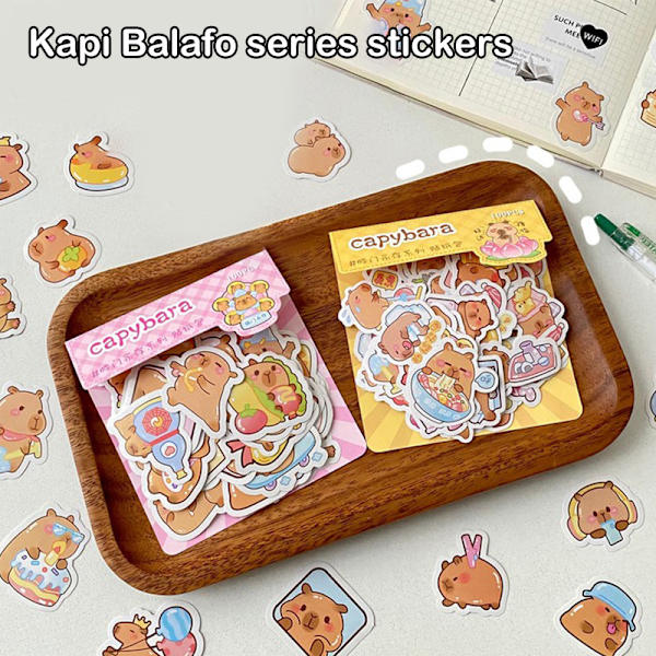 100 Ark Kreativa Cartoon Capybara Pappersvaror Dekaler DIY A7