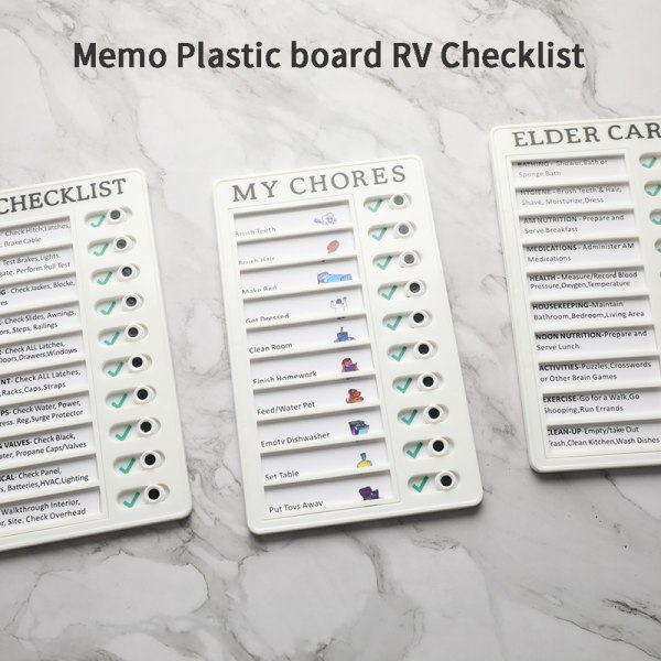 Memo Plast Board Chore Chart Återanvändbar checklista Dagsplanerare 1