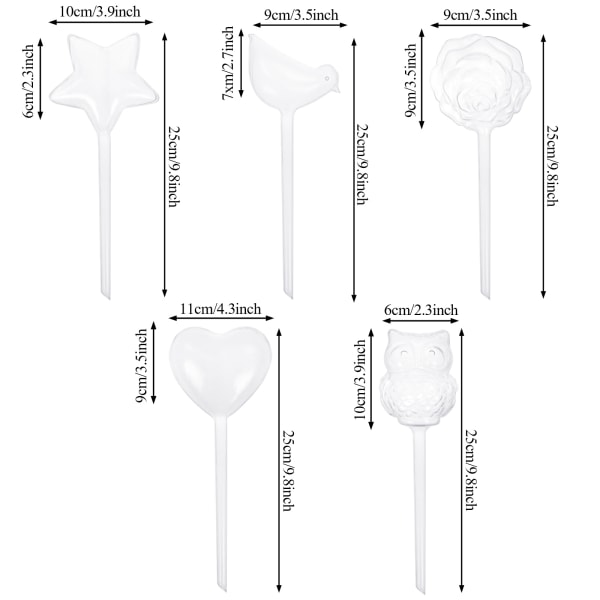 5 Pack Waterer Selvvanning Stakes Automatiske Globes Clear Wat one size