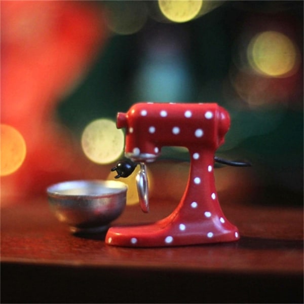 1:12 Dockhus Miniatyr Röd Mixer Blender Modell Xmas Ornament Red one size