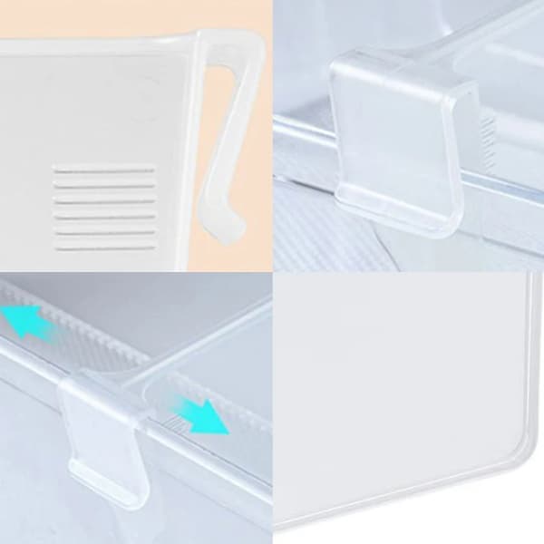 10 st kylskåpsavdelare, infällbar plast D White 10pcs