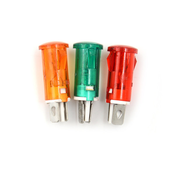10 STK Signallampe 10mm Rød Grøn Gul Lampeindikator 12 Red 220V
