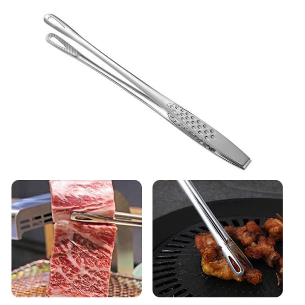 1 stk rustfrit stål tang Style grillklemme Køkken Access Silver onesize