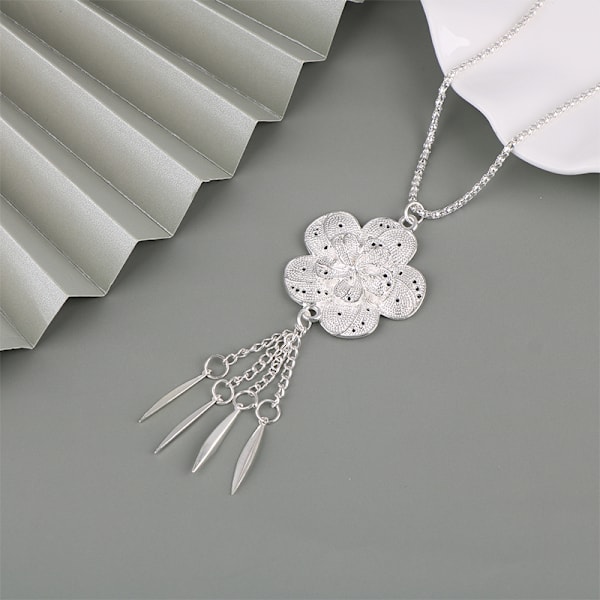 Perinteinen vyö Vintage-korukirjekuoren vyökaulakoru naiselle silver necklace