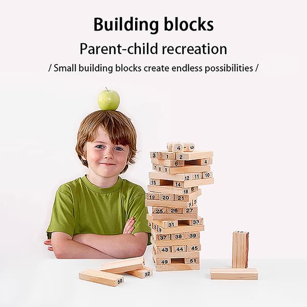 Tower Building Block Puzzle Lautapeli Lelut lapsille green one size