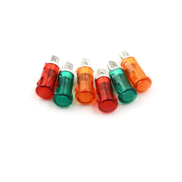 10 STK Signallampe 10mm Rød Grøn Gul Lampeindikator 12 Red 12V