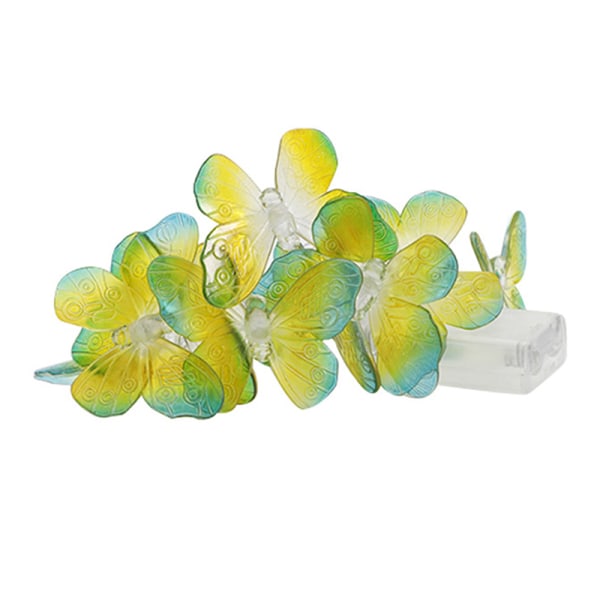 Sommerfugl LED Fairy String Lights Batteri Bryllup Jul Des Yellow one size