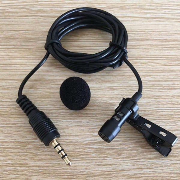 3,5 mm rundstrålande mikrofonklämma Bärbar mikrofon 1,5m Black onesize
