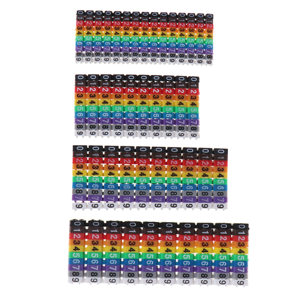 Kabelmarkører Fargerike C-Type Marker Nummer Tag Etikett For Wire Multicolor A2