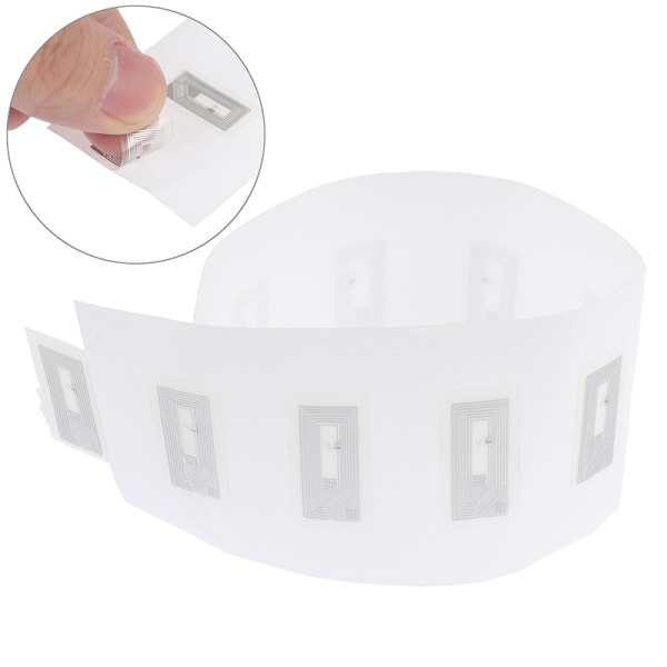 100 st NFC Chip Ntag213 Sticker Wet Inlay 2*1cm 13,56MHz RFID N White 10PCS