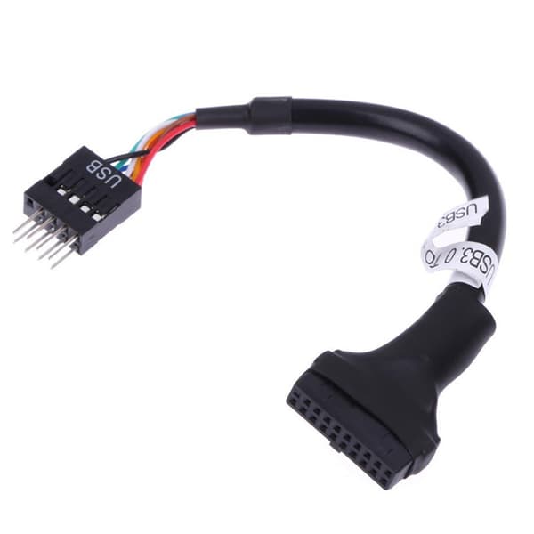 2 stk USB 3.0 20-pin han til USB 2.0 9-pin bundkort header Fe Black 2pcs