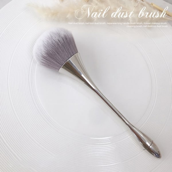 Nail Dust Cleaning Brush Big Head for Manicure Blush Powder Mak Silver onesize