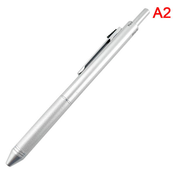 4 i 1 flerfarget metallkulepenn 3 farger kulepenn 1 auto Silver one size