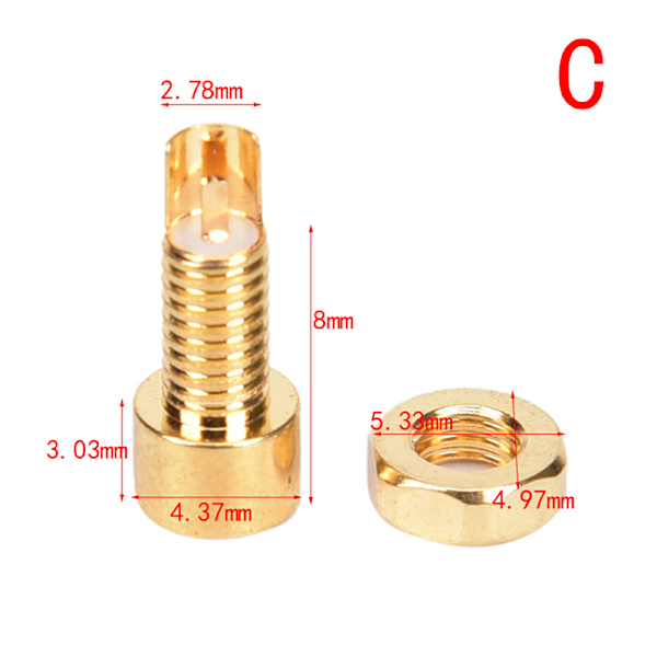 5 stk. MMCX hun-loddetrådsstik PCB-monteringsstift IE800 gør det selv o Bronze 10.5x4.37mm