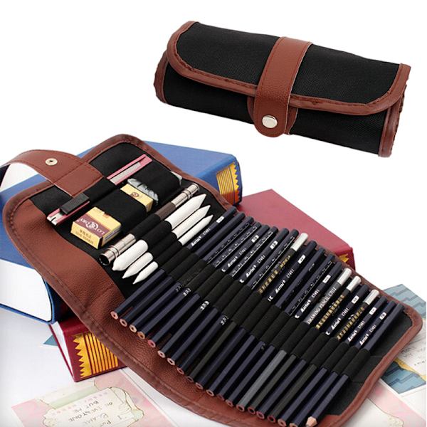 24 kpl Set Sketch Pencils case Charcoal Extender Pencil varjostin te