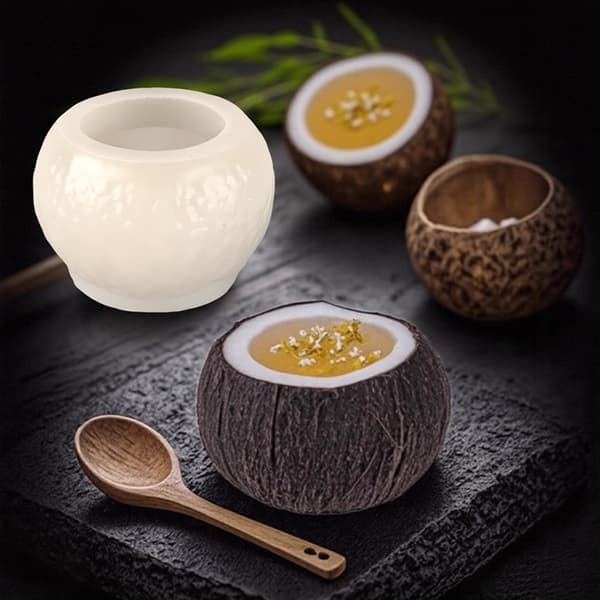 3D Simulation Kokosnød Silikoneform DIY Mousse Kage Dessert Bagning 1pc