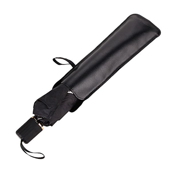 Sort PU Læder Paraply Cover Case Bærbar vandtæt paraply 1PCS
