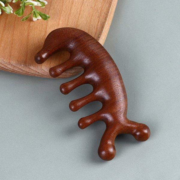 Sandeltræ Massage Kam Hoved Meridian Hovedbund Skulder Hals Anti- Brown ONE SIZE