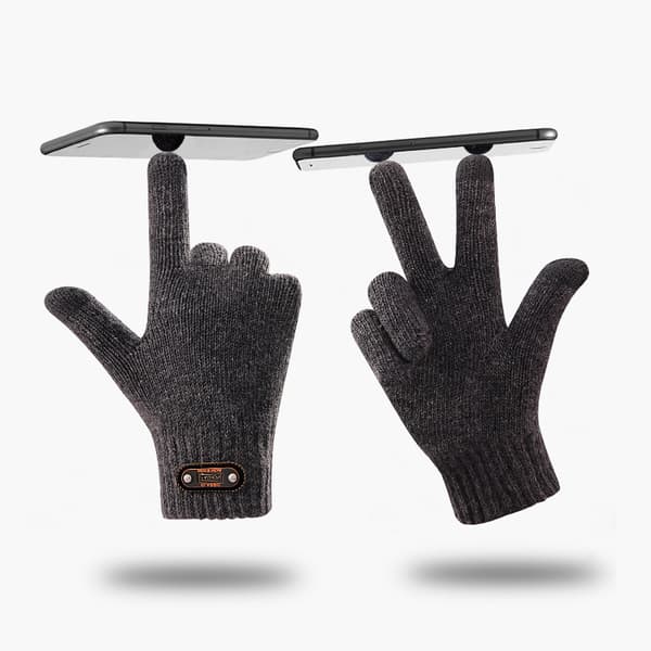 Varm vinter Touch Handsker til Kvinder og Mænd - Strækbar Klassisk Strikket Vanter Navy blue