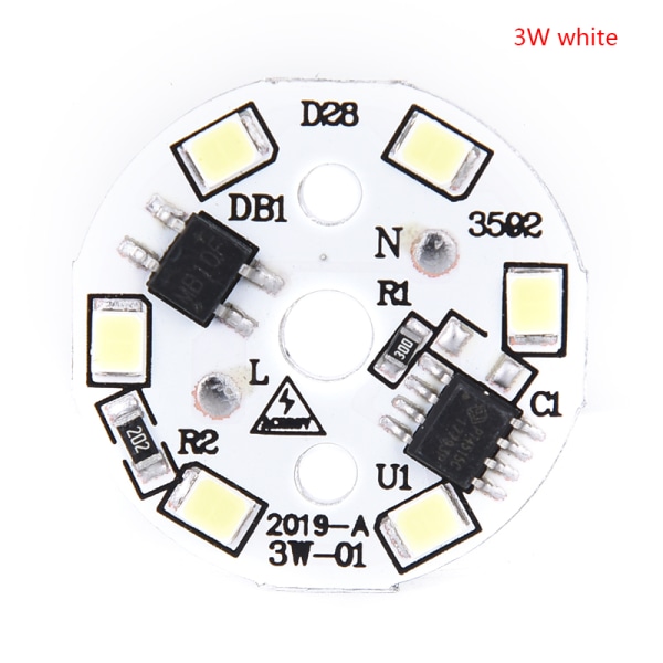 LED Pære Patch Lampe SMD Plade Cirkulært Modul Lyskilde Plat 4000K 3w white