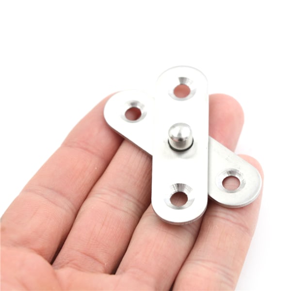 Ny 56 mm L hardware rustfrit stål 360 graders roterende dør Pi Silver one size
