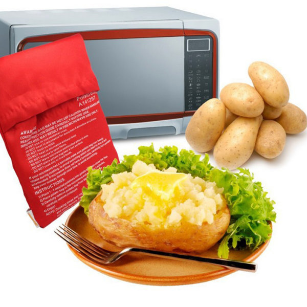 Forstærker Nogen Calamity Mikrobølgeovn Kartoffelkogerpose Bagt kartoffel Mikrobølgemadlavning Red  one size aaec | Red | one size | Fyndiq