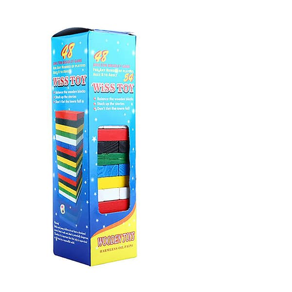 Tower Building Block Puzzle Brettspill Leker for barn green one size