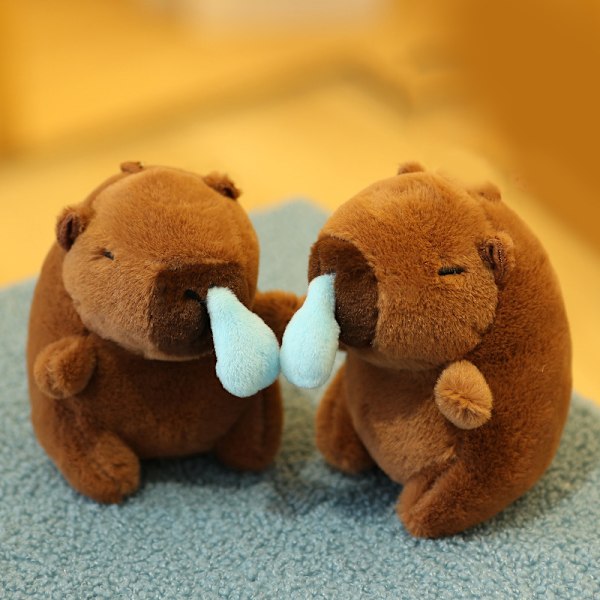 Kawaii Plysch Snorig Capybara Nyckelring e Capybara Med Sköldpadda Ba A3