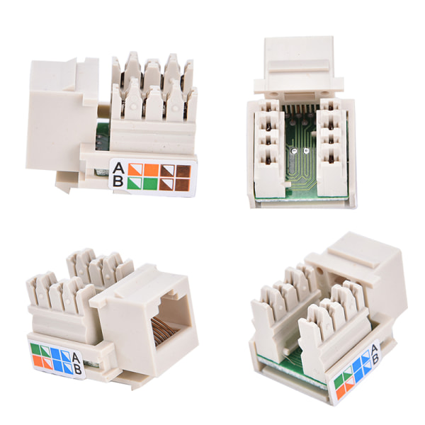 Cat5 RJ45 Punch Down Keystone Jack CAT5 Verkko Ethernet RJ45 W White One Size