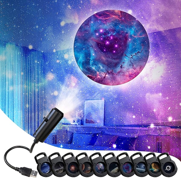 LED Galaxy Projektionslys 1 Lys + 10 Billeder Skift Onesize